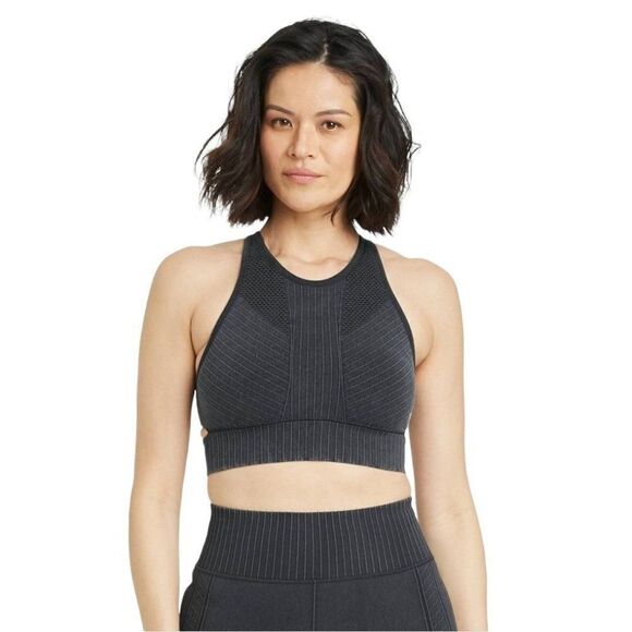 All In Motion Active Sports Bra Women's XXL 2XL Gray Wicking Racerback Stretch - Picture 15 of 15